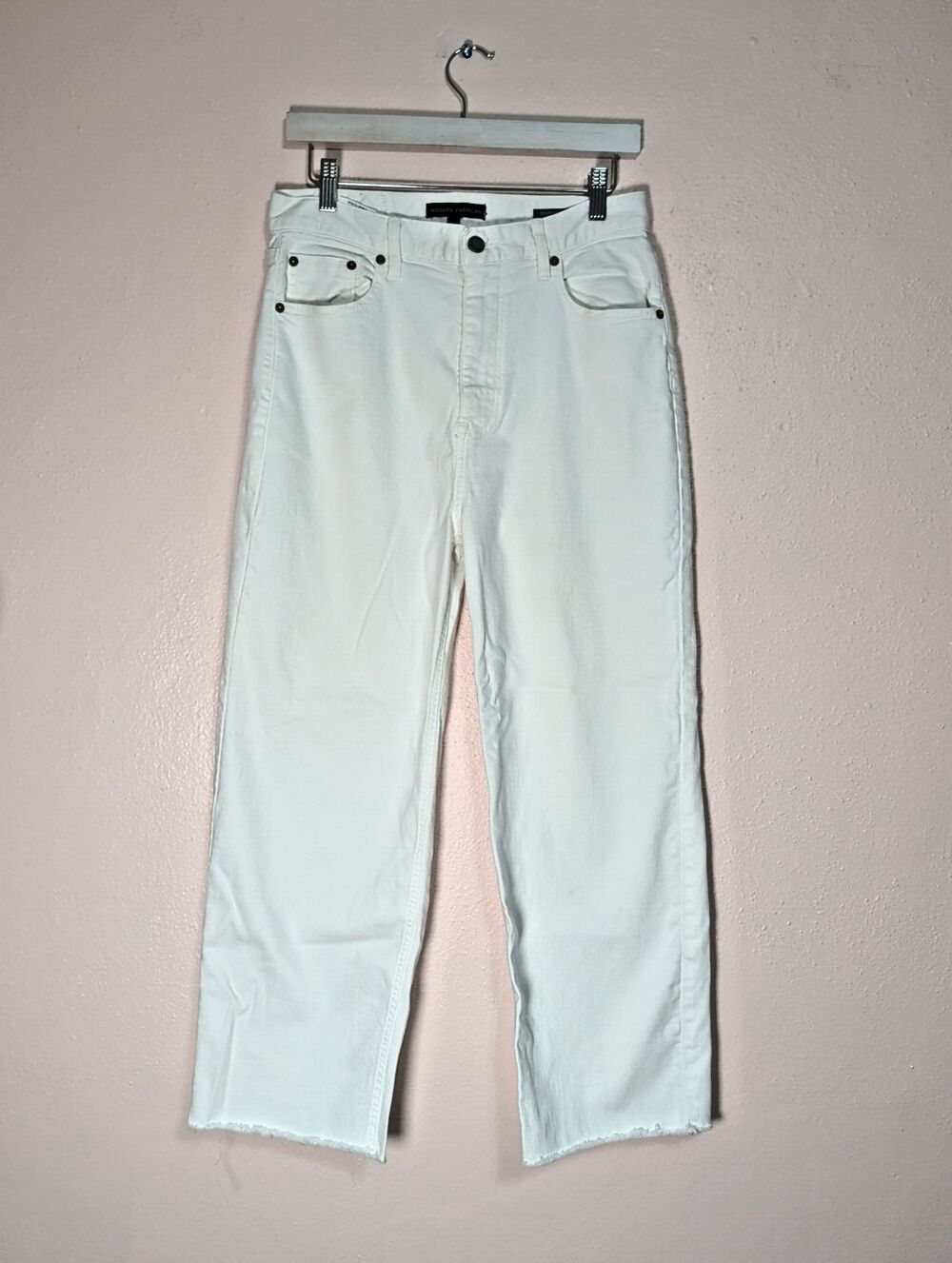 Modern American Savannah Women's High Waist Wide Leg Jeans White Size 29 - Picture 4 of 15
